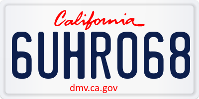 CA license plate 6UHR068