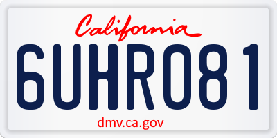 CA license plate 6UHR081