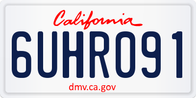 CA license plate 6UHR091