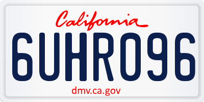 CA license plate 6UHR096
