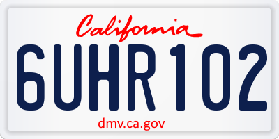 CA license plate 6UHR102