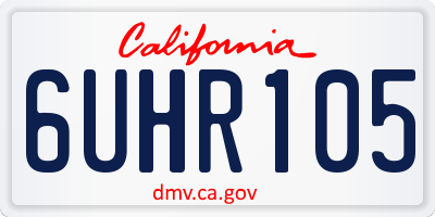 CA license plate 6UHR105