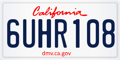CA license plate 6UHR108