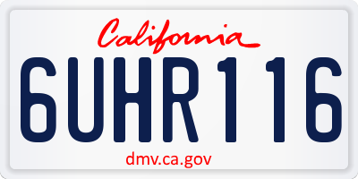 CA license plate 6UHR116