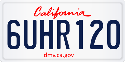 CA license plate 6UHR120