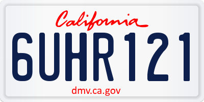 CA license plate 6UHR121