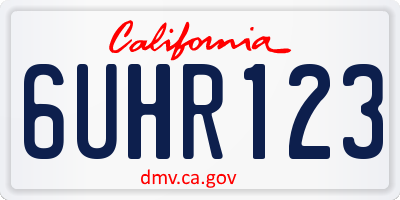 CA license plate 6UHR123