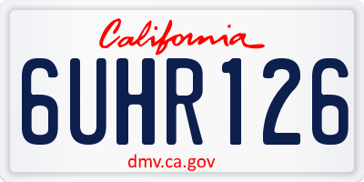 CA license plate 6UHR126