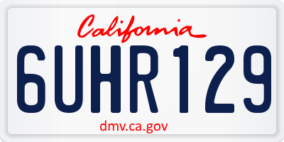 CA license plate 6UHR129