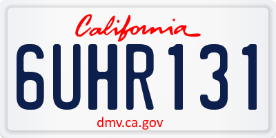 CA license plate 6UHR131