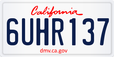 CA license plate 6UHR137