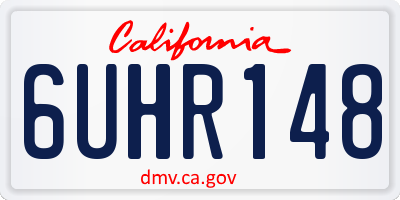 CA license plate 6UHR148