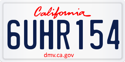 CA license plate 6UHR154