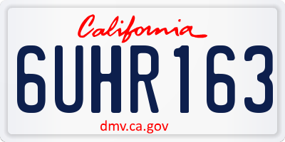 CA license plate 6UHR163