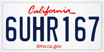 CA license plate 6UHR167