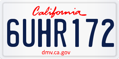 CA license plate 6UHR172