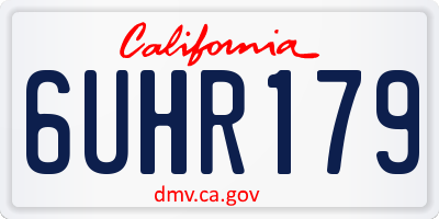 CA license plate 6UHR179