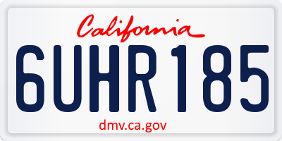 CA license plate 6UHR185