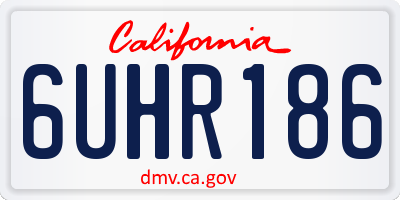 CA license plate 6UHR186
