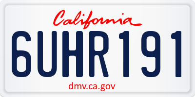 CA license plate 6UHR191