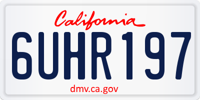 CA license plate 6UHR197