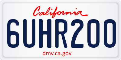 CA license plate 6UHR200