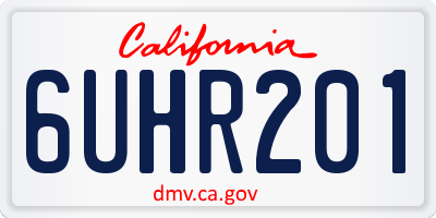 CA license plate 6UHR201
