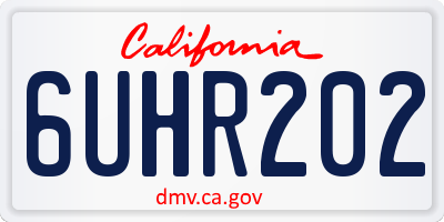 CA license plate 6UHR202