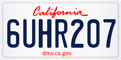 CA license plate 6UHR207