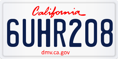 CA license plate 6UHR208