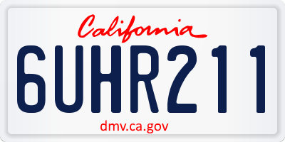 CA license plate 6UHR211
