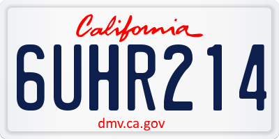 CA license plate 6UHR214