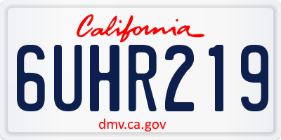 CA license plate 6UHR219