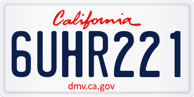 CA license plate 6UHR221
