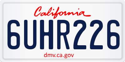 CA license plate 6UHR226