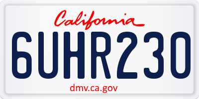CA license plate 6UHR230