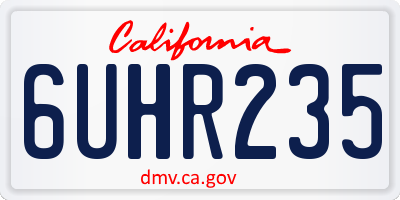 CA license plate 6UHR235