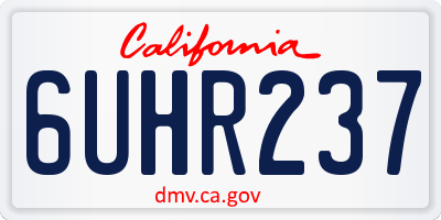 CA license plate 6UHR237