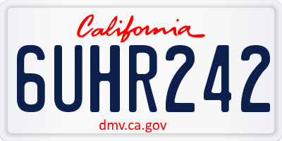 CA license plate 6UHR242