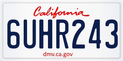 CA license plate 6UHR243