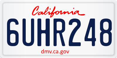 CA license plate 6UHR248