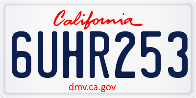 CA license plate 6UHR253