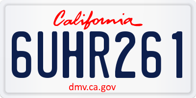 CA license plate 6UHR261