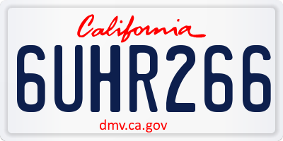 CA license plate 6UHR266