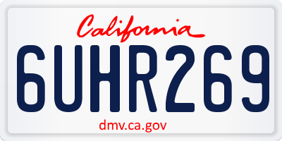 CA license plate 6UHR269