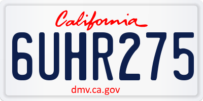 CA license plate 6UHR275