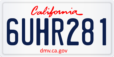 CA license plate 6UHR281