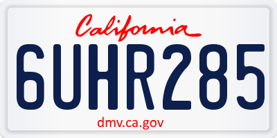 CA license plate 6UHR285