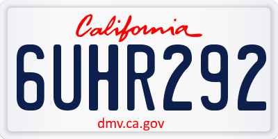 CA license plate 6UHR292