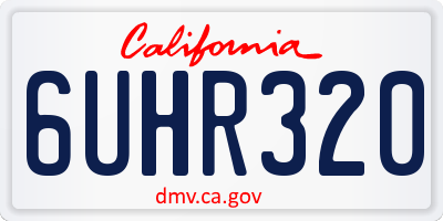 CA license plate 6UHR320